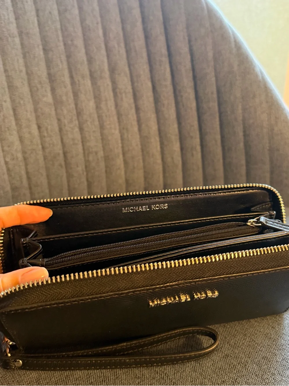 Michael Kors Black & Silver Wristlet
